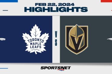 NHL Highlights | Maple Leafs vs. Golden Knights - February 22, 2024