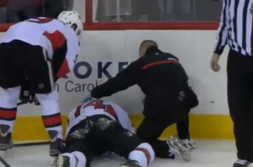 Kevin Westgarth Unbelievably Stupid Hit on Mark Borowiecki.