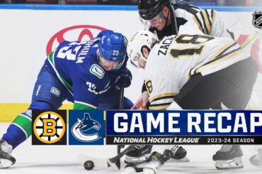 Bruins @ Canucks 2/24 | NHL Highlights 2024