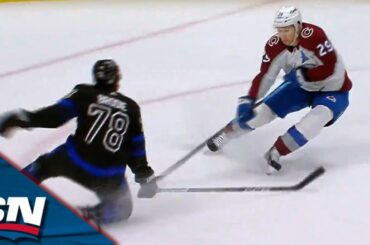 Nathan MacKinnon Sprints Down Ice To Find Andrew Cogliano Wide Open