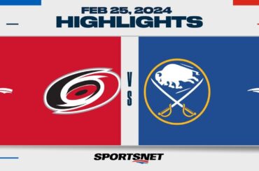 NHL Highlights | Hurricanes vs. Sabres - February 25, 2024