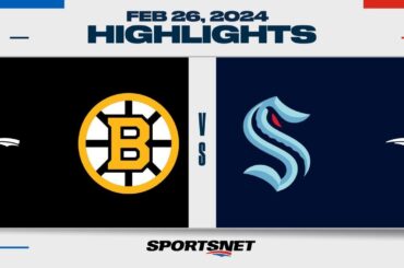 NHL Highlights | Bruins vs. Kraken - February 26, 2024