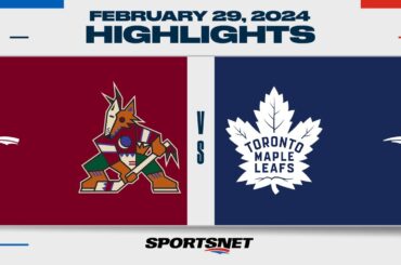 NHL Highlights | Coyotes vs. Maple Leafs - February 29, 2024