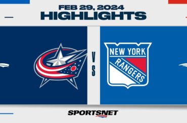 NHL Highlights | Rangers vs. Blue Jackets - February 28, 2024