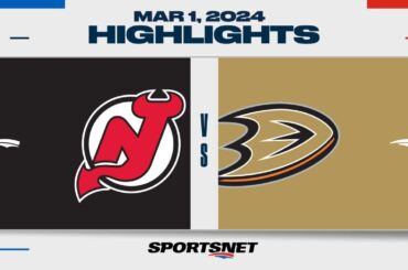 NHL Highlights | Devils vs. Ducks - March 1, 2024