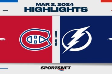 NHL Highlights | Canadiens vs. Lightning - March 2, 2024