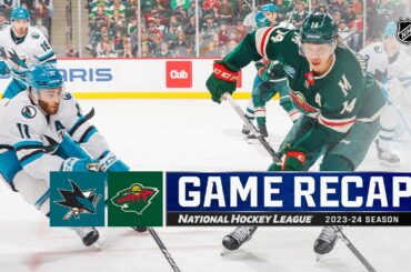 Sharks @ Wild 3/3 | NHL Highlights 2024