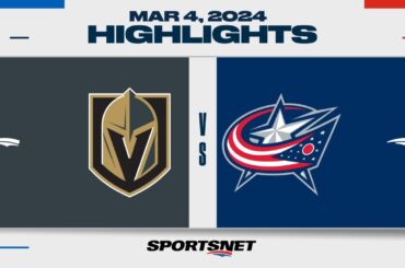 NHL Highlights | Golden Knights vs. Blue Jackets - March 4, 2024