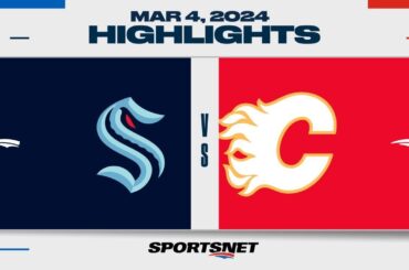 NHL Highlights | Kraken vs. Flames - March 4, 2024