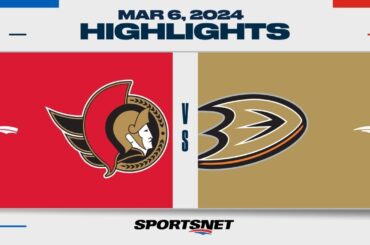 NHL Highlights | Senators vs. Ducks - March 6, 2024