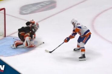 Islanders' Palmieri Sneaks One Past Lukas Dostal After Corralling Mike Reilly's Stretch Pass