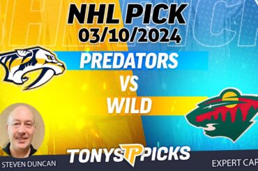 Nashville Predators vs Minnesota Wild 3/10/2024 FREE NHL Picks and Predictions by Steven Duncan