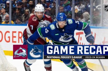 Avalanche @ Canucks 3/13 | NHL Highlights 2024