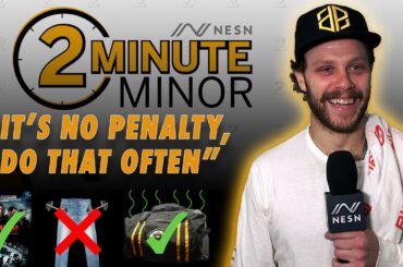 David Pastrnak Leaves His Hockey Bag In The Car OVERNIGHT | NESN Two-Minute Minor Interview