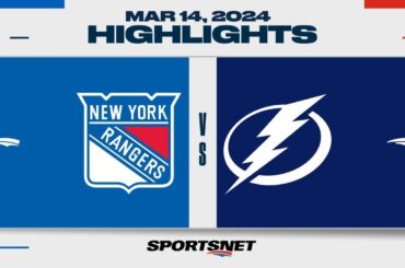 NHL Highlights | Rangers vs. Lightning - March 14, 2024