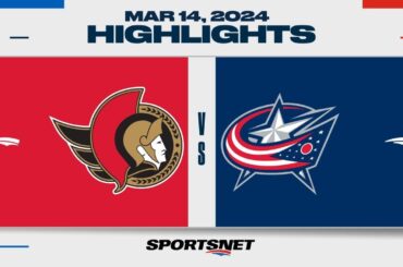 NHL Highlights | Senators vs. Blue Jackets - March 14, 2024