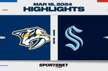 NHL Highlights | Predators vs. Kraken - March 16, 2024