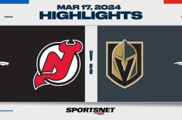 NHL Highlights | Devils vs. Golden Knights - March 17, 2024