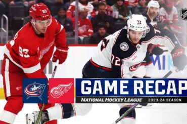 Blue Jackets @ Red Wings 3/19 | NHL Highlights 2024