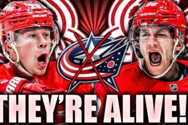 THE DETROIT RED WINGS ARE ALIVE!!! CRAZY COMEBACK VS BLUE JACKETS FROM LUCAS RAYMOND & PATRICK KANE