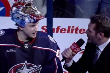 Daniil Tarasov postgame after a Blue Jackets victory!