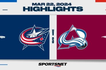 NHL Highlights | Blue Jackets vs. Avalanche - March 22, 2024