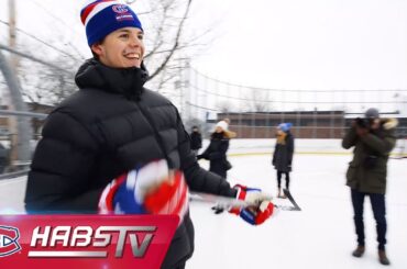 Habs crash an outdoor hockey game at community rink