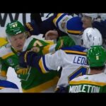 Minnesota Wild Vs St. Louis Blues End Of Period Scrum