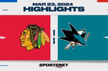 NHL Highlights | Blackhawks vs. Sharks - March 23, 2024