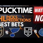 NHL Predictions, Picks & Odds | Golden Knights vs Blues | Kings vs Canucks | PuckTime Mar 25