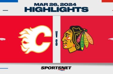 NHL Highlights | Flames at Blackhawks - March 26, 2024