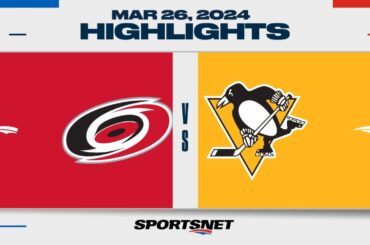 NHL Highlights | Hurricanes vs. Penguins - March 26, 2024