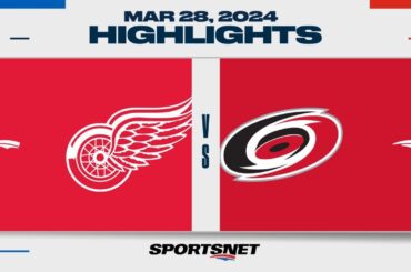 NHL Highlights | Red Wings vs. Hurricanes - March 28, 2024