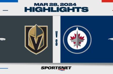 NHL Highlights | Golden Knights vs. Jets - March 28, 2024