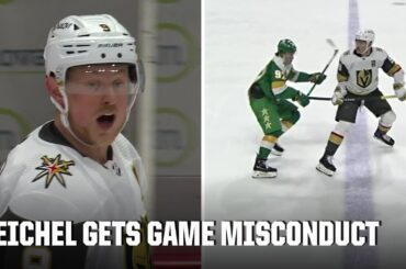 Jack Eichel receives game misconduct for spearing Kirll Kaprizov | NHL on ESPN