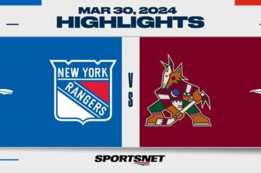 NHL Highlights | Rangers vs. Coyotes - March 30, 2024