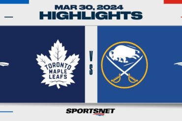 NHL Highlights | Maple Leafs vs. Sabres - March 30, 2024