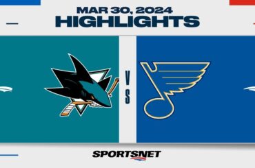 NHL Highlights | Sharks vs. Blues - March 30, 2024