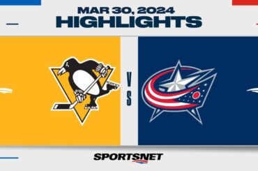 NHL Highlights | Penguins vs. Blue Jackets - March 30, 2024