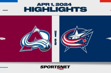 NHL Highlights | Avalanche vs. Blue Jackets - April 1, 2024