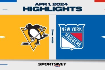 NHL Highlights | Penguins vs. Rangers - April 1, 2024