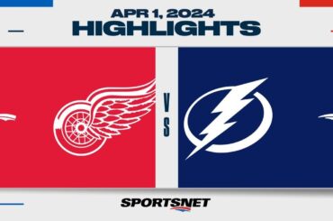 NHL Highlights | Red Wings vs. Lightning - April 1, 2024