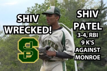 J.P. Stevens 4 Monroe 2 Baseball Highlights | Shiv Patel 9 Strikeouts!