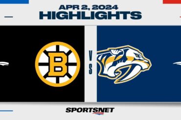 NHL Highlights | Bruins vs. Predators - April 2, 2024