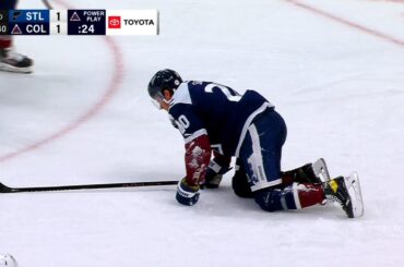 Brandon Saad Struggles Off The Ice After Taking Toews Slapshot To The Knee