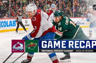 Avalanche @ Wild 4/4 | NHL Highlights 2024