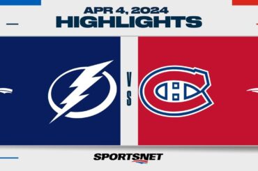 NHL Highlights | Lightning vs. Canadiens - April 4, 2024