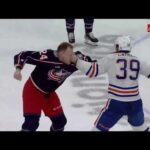 Sam Carrick fights Mathieu Olivier in his Oilers Debut / 7.03.2024