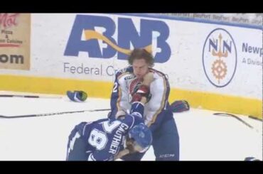 Hockey Fight! Danick Gauthier vs. John Kurtz, 3-30-13