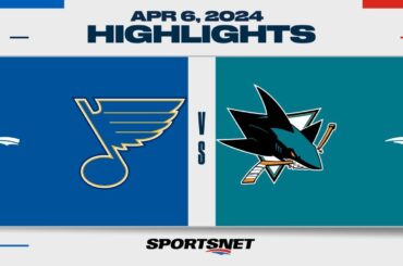 NHL Highlights | Sharks vs. Blues - April 6, 2024